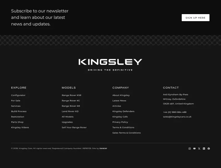 Footer on Kingsley