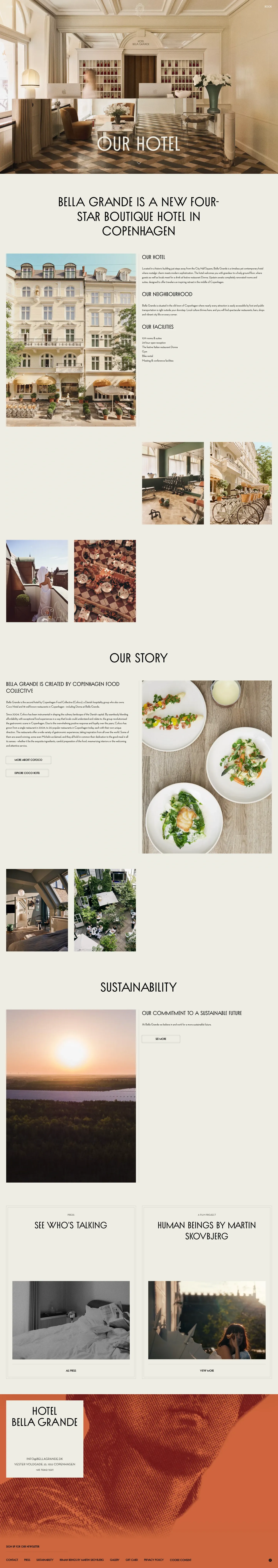 Screenshot of Hotel Bella Grande at desktop width