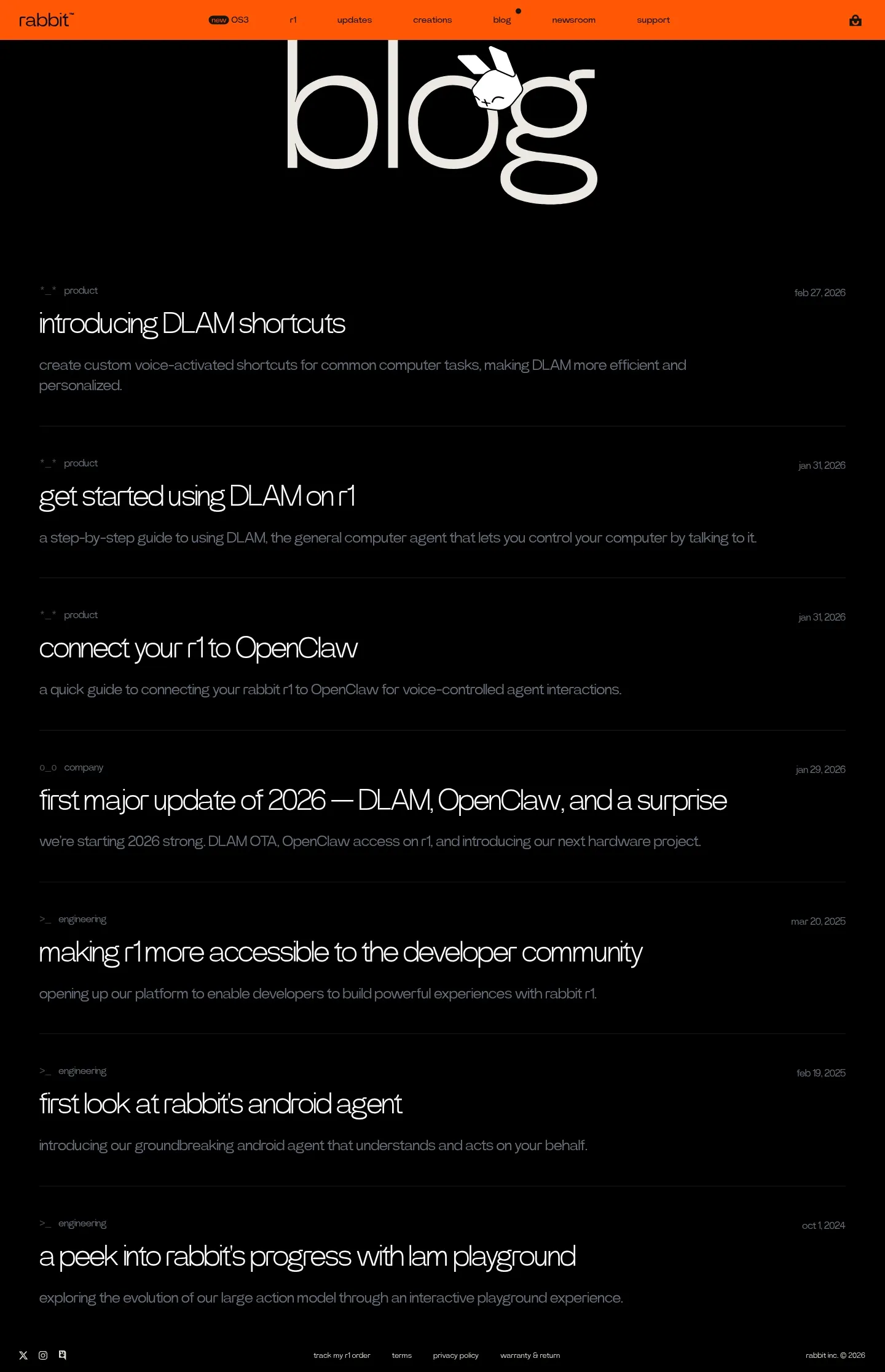 Screenshot of rabbit at desktop width