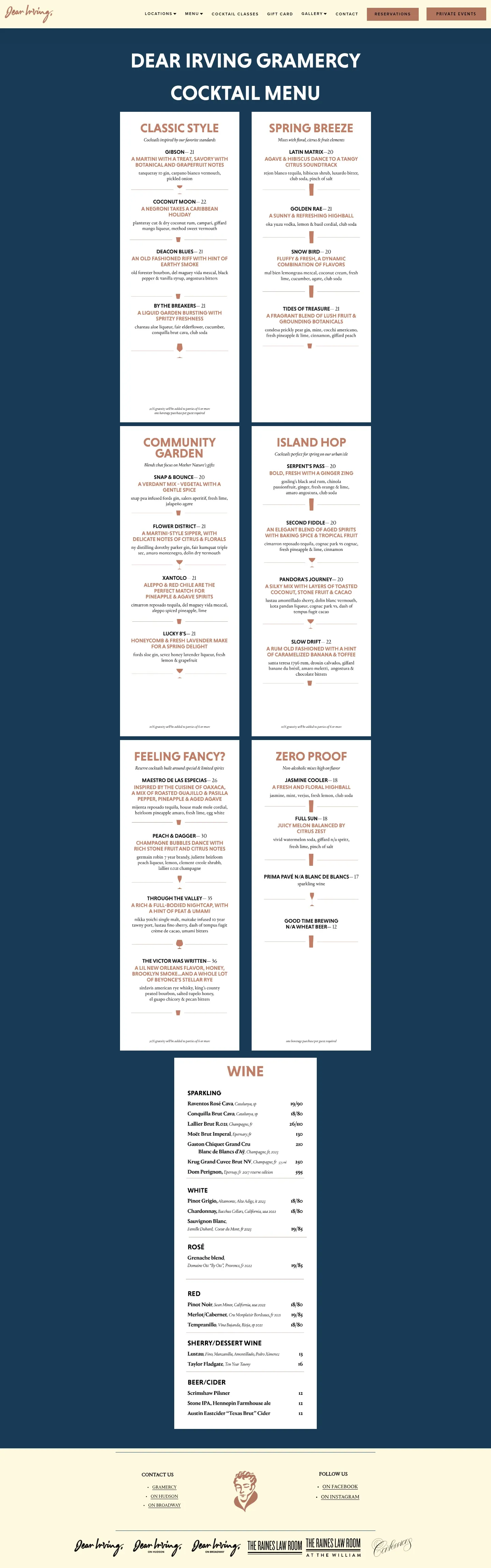 Screenshot of Dear Irving at desktop width