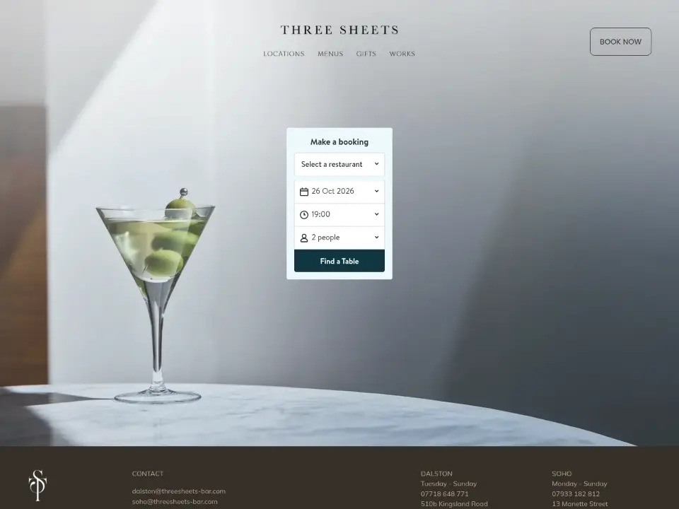 Three Sheets — Booking