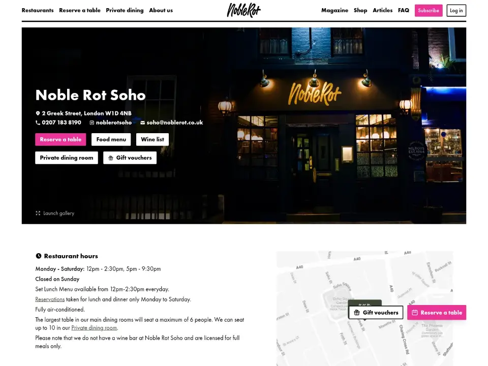 Noble Rot — Landing page