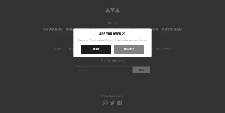 Footer on Threes Brewing