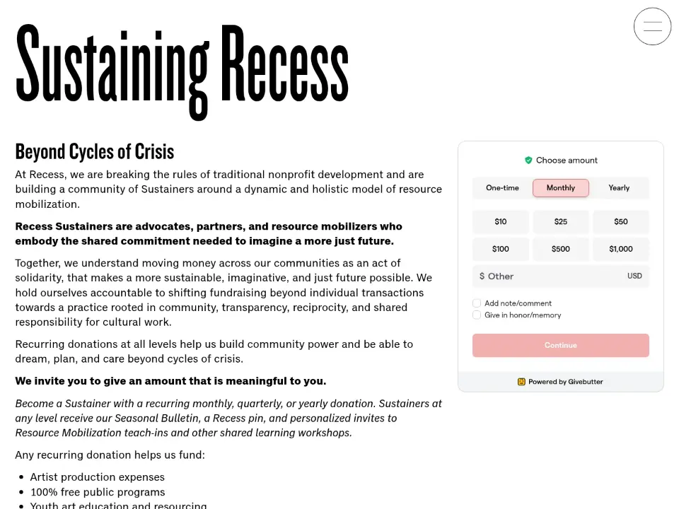 Recess — Services