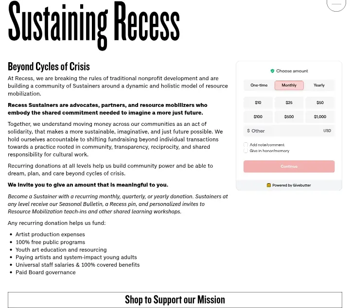 Sustaining Recess on Recess