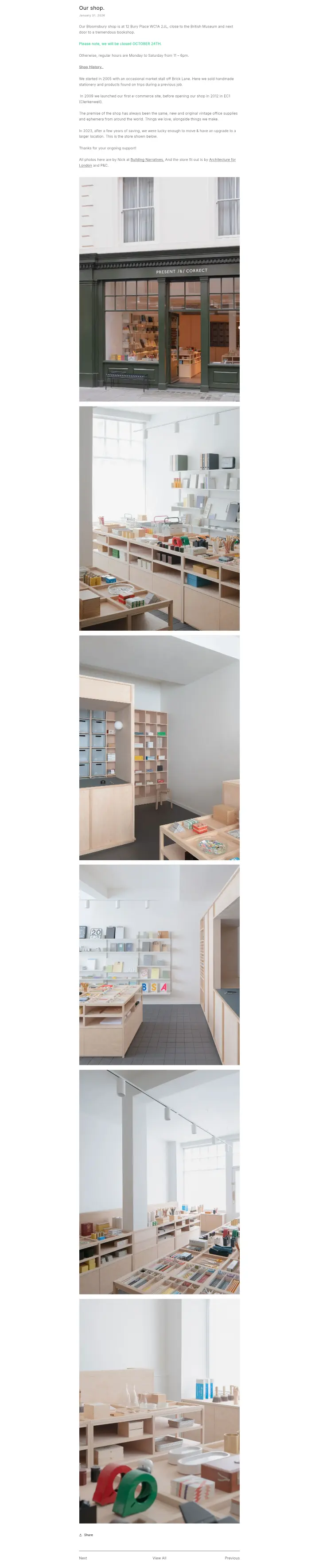 Our shop on Present & Correct