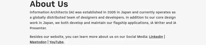 About Us on iA