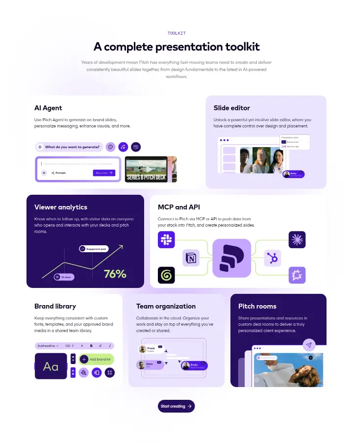 A complete presentation toolkit on Pitch
