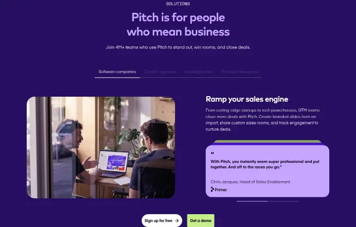 Pitch is for people who mean business on Pitch