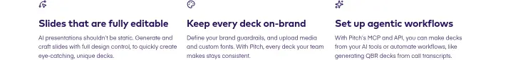 Slides that are fully editable on Pitch