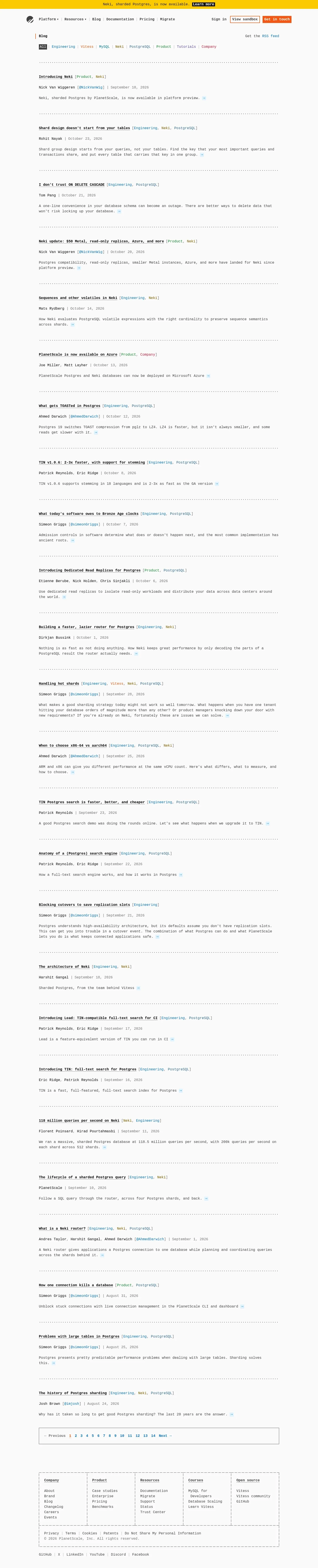 Screenshot of PlanetScale at desktop width