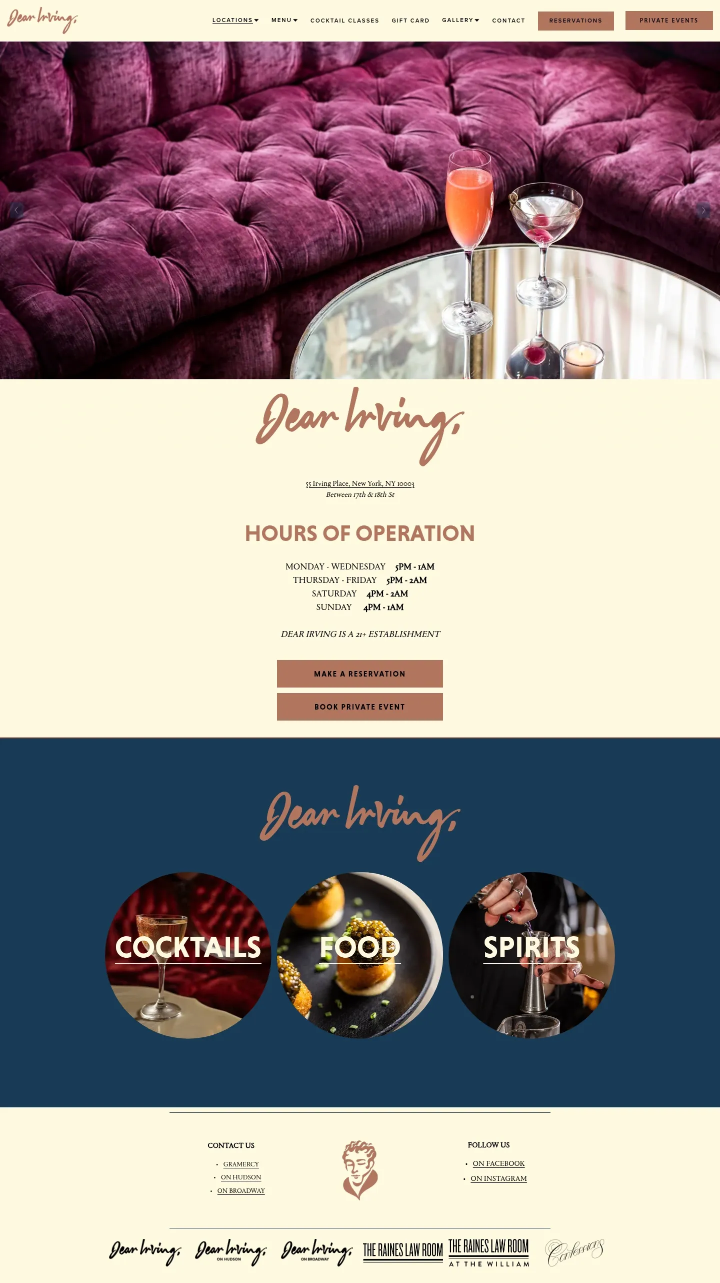 Screenshot of Dear Irving at desktop width