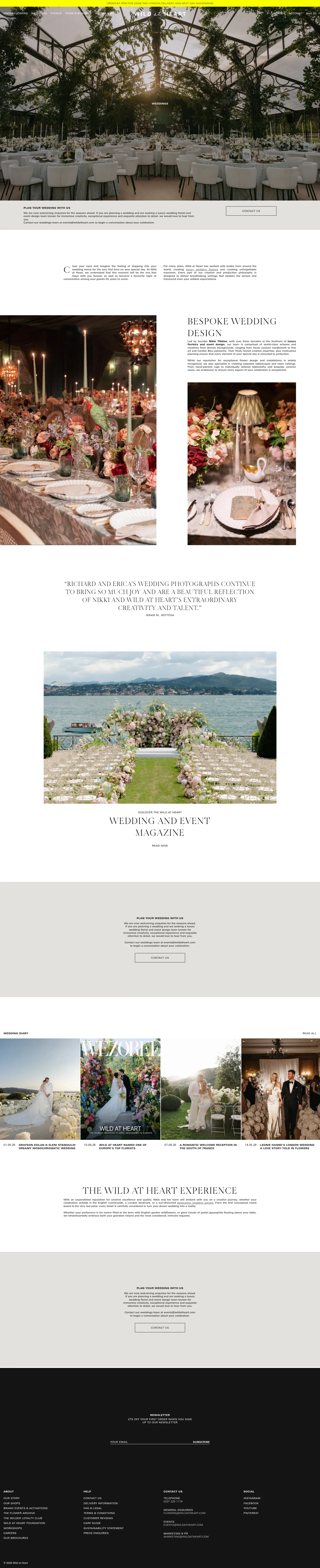 Screenshot of Wild at Heart at desktop width