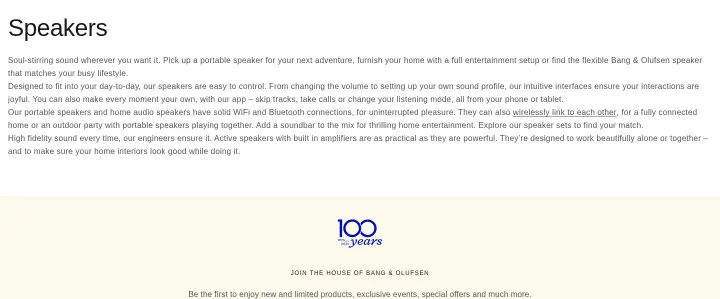 Speakers on Bang & Olufsen