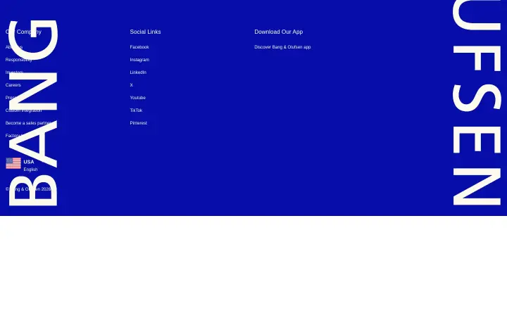 Footer on Bang & Olufsen