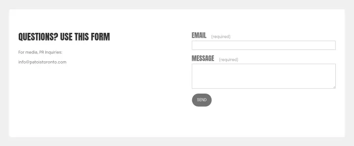 Questions? use this form on Patois
