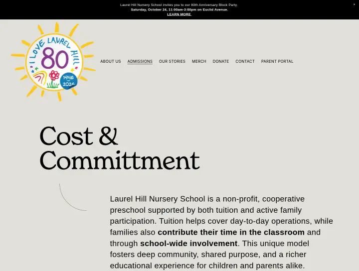 Cost & Committment on Laurel Hill Nursery School