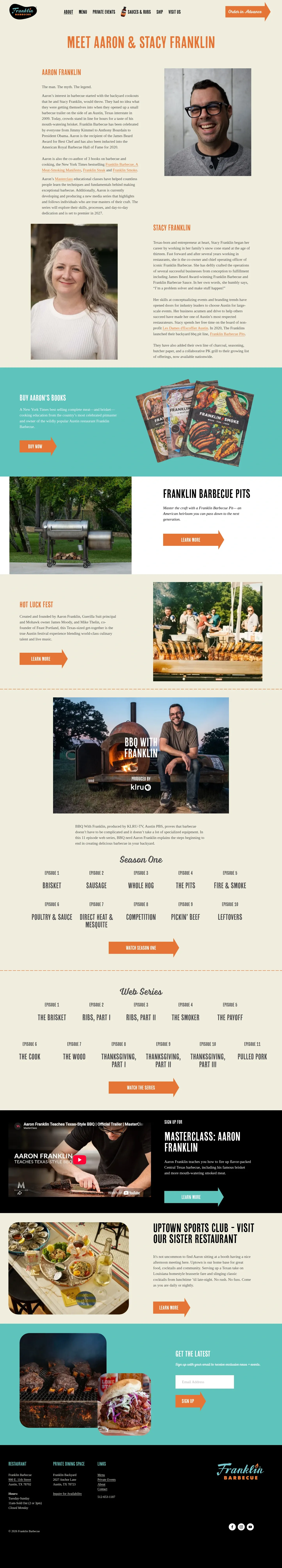 Screenshot of Franklin Barbecue at desktop width