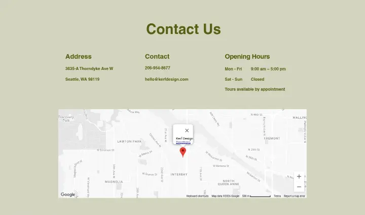 Contact Us on Kerf Design