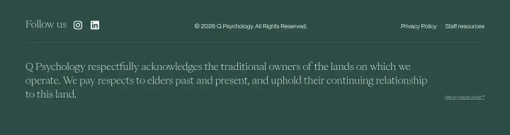 Footer on Q Psychology
