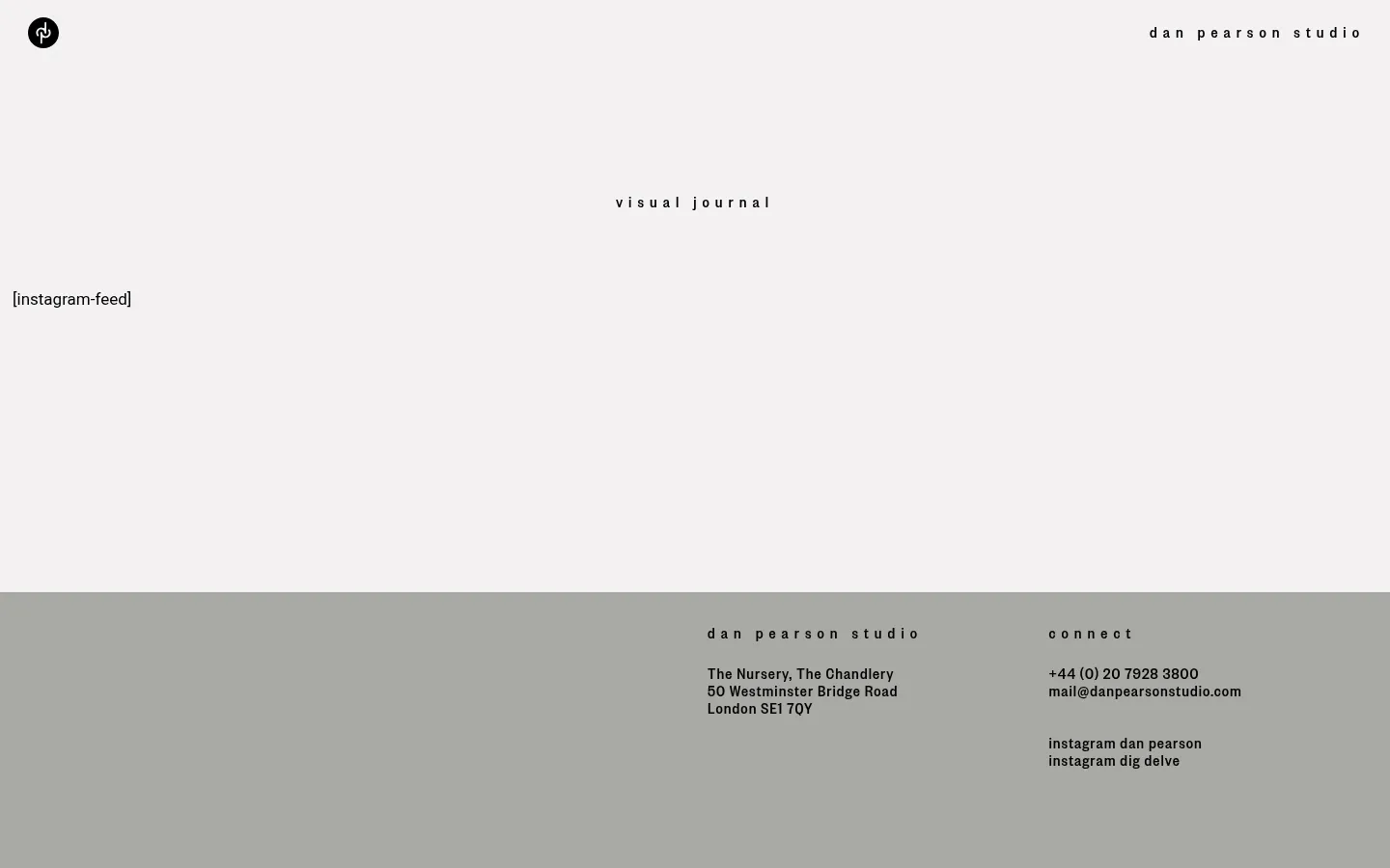 Screenshot of Dan Pearson Studio at desktop width