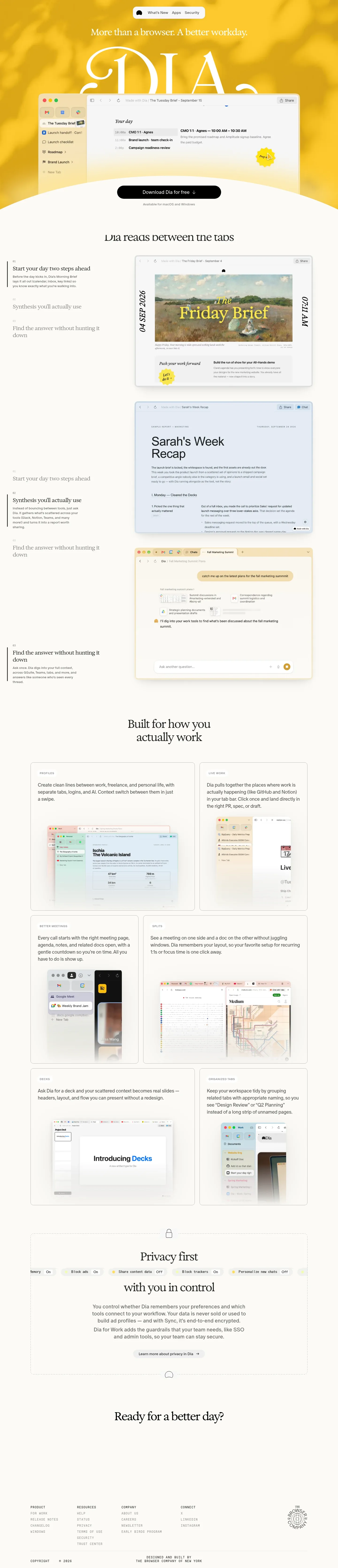Screenshot of Dia at desktop width