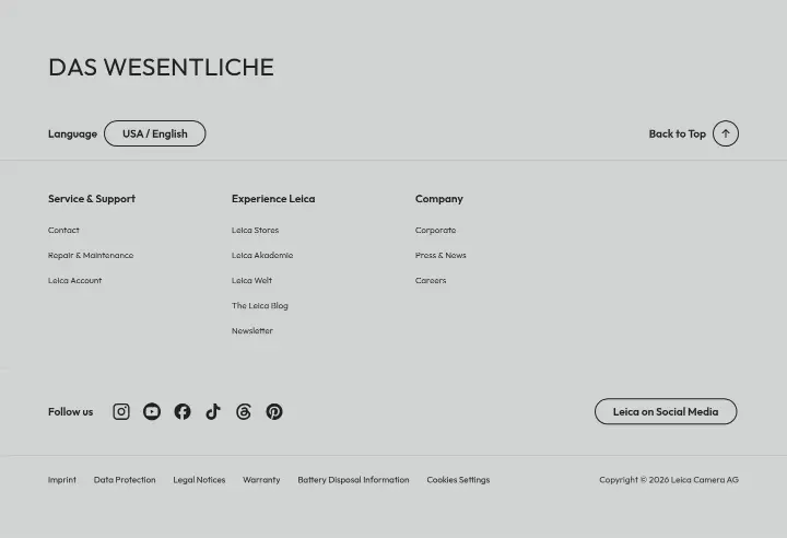 Footer on Leica Camera