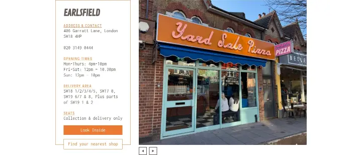 Earlsfield on Yard Sale Pizza