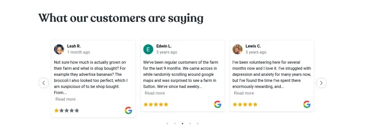 What our customers are saying on Sutton Community Farm