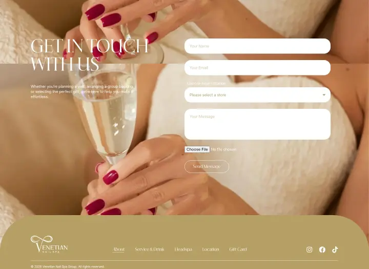 Get in touch with us on Venetian Nail Spa