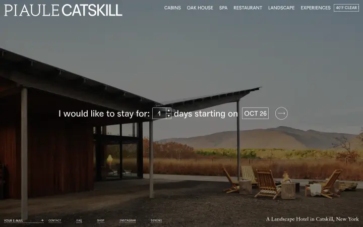 days starting on on Piaule Catskill