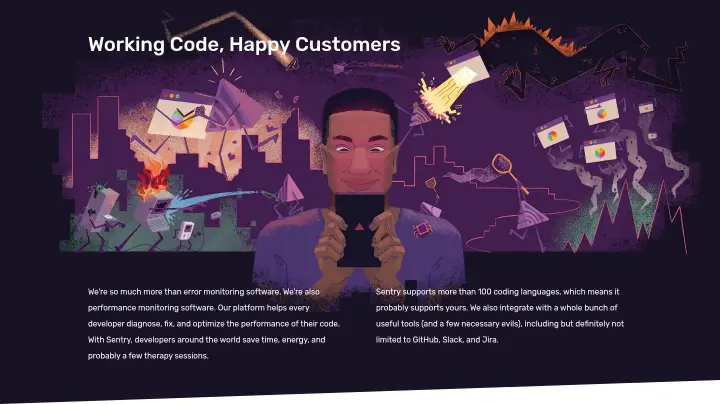 Working Code, Happy Customers on Sentry