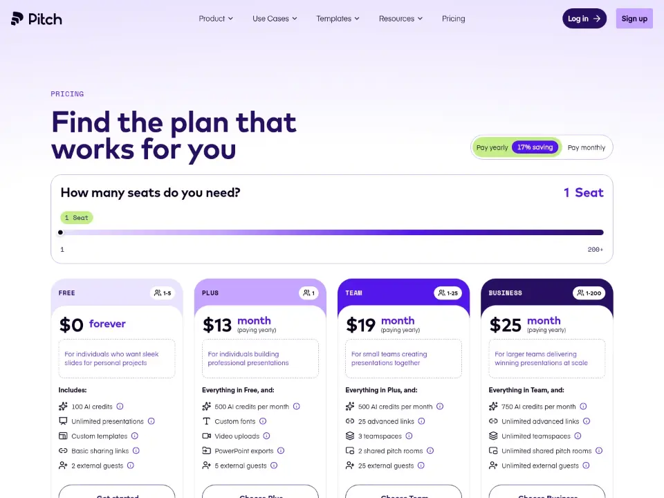 Pitch — Pricing