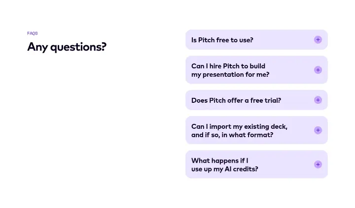 Any questions? on Pitch