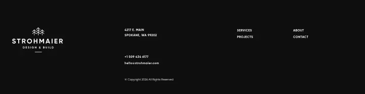 Footer on Strohmaier Design & Build
