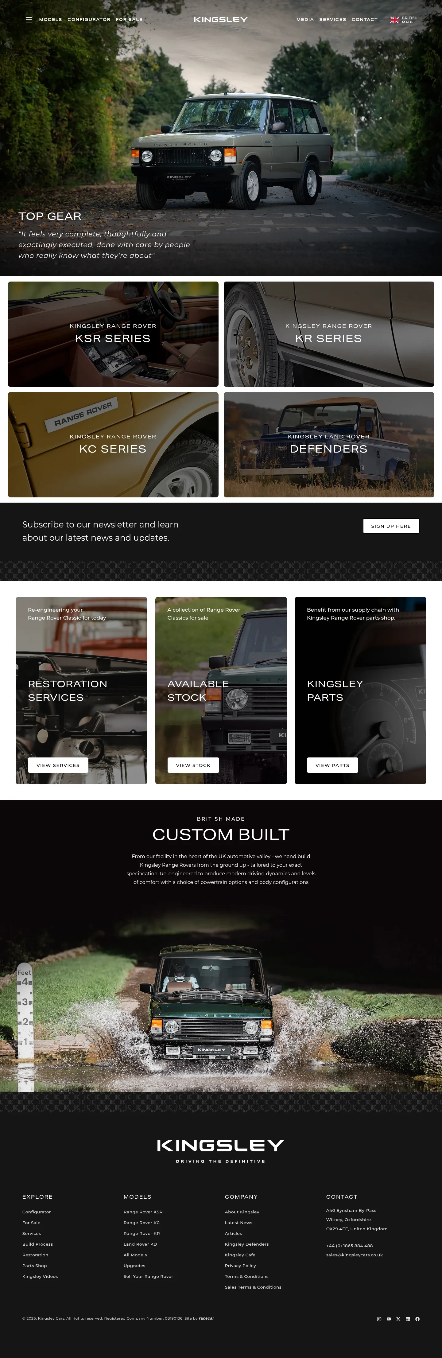 Screenshot of Kingsley at desktop width