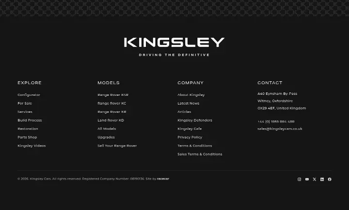 Footer on Kingsley