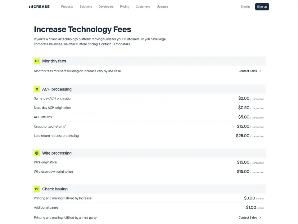 Increase — Pricing