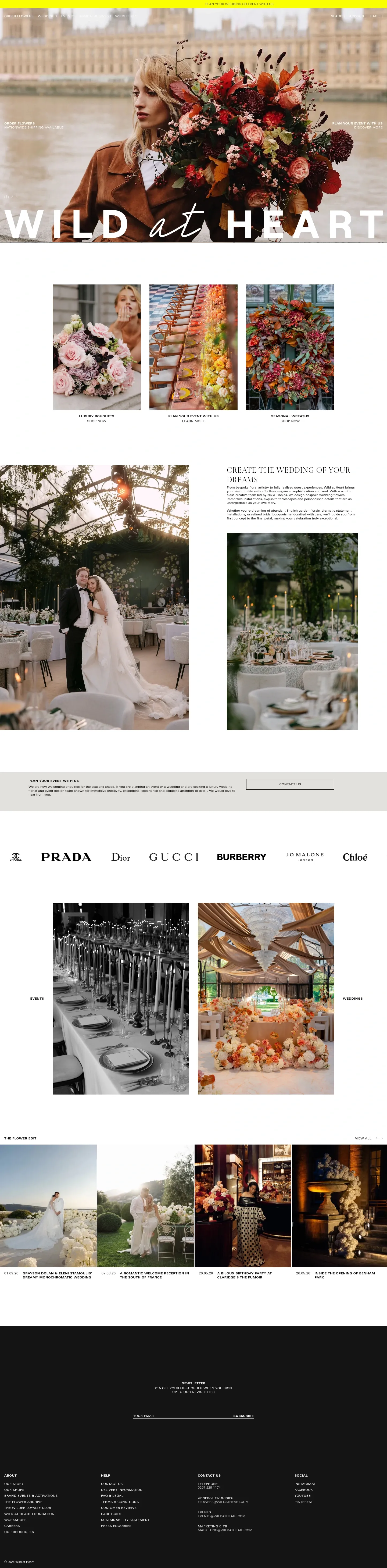 Screenshot of Wild at Heart at desktop width