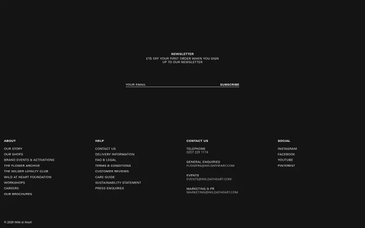Footer on Wild at Heart