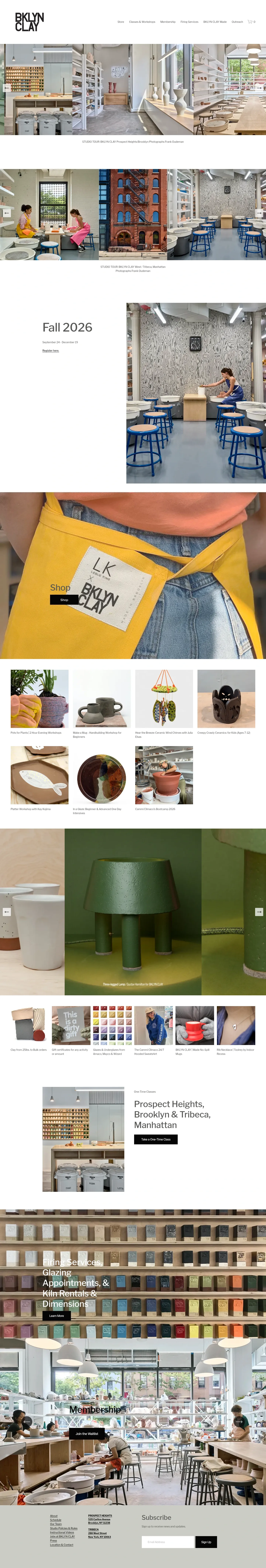 Screenshot of BKLYN CLAY at desktop width