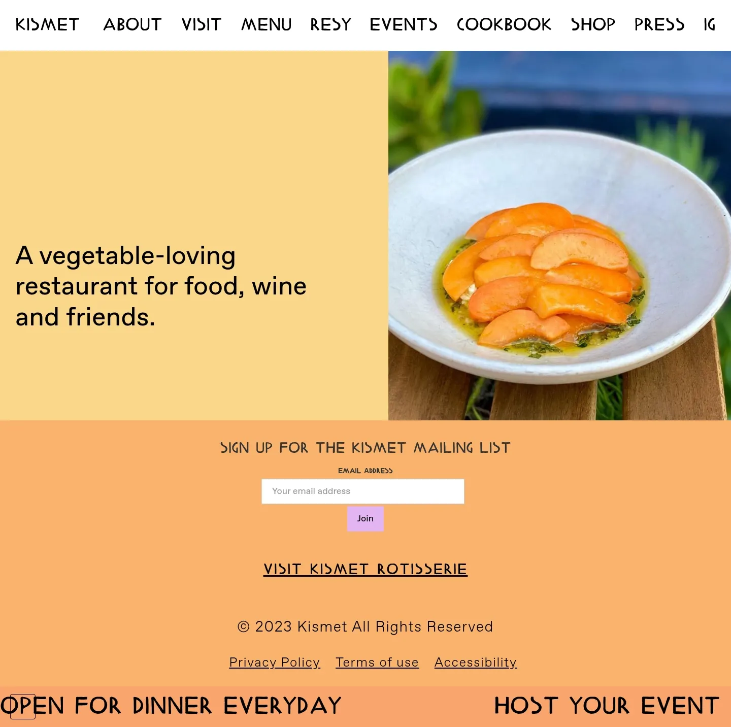 Screenshot of Kismet at desktop width
