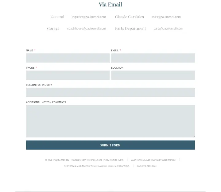 Via Email on Paul Russell and Company