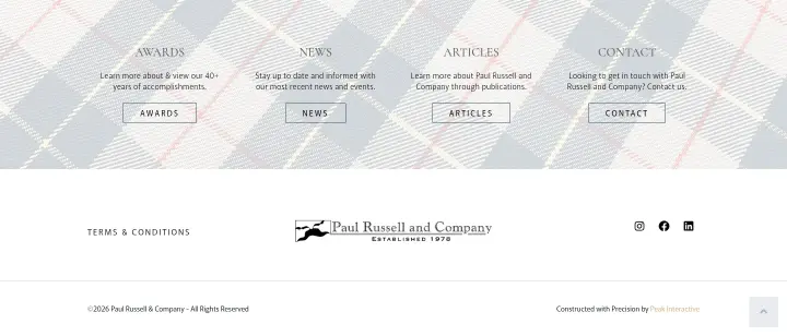 Footer on Paul Russell and Company