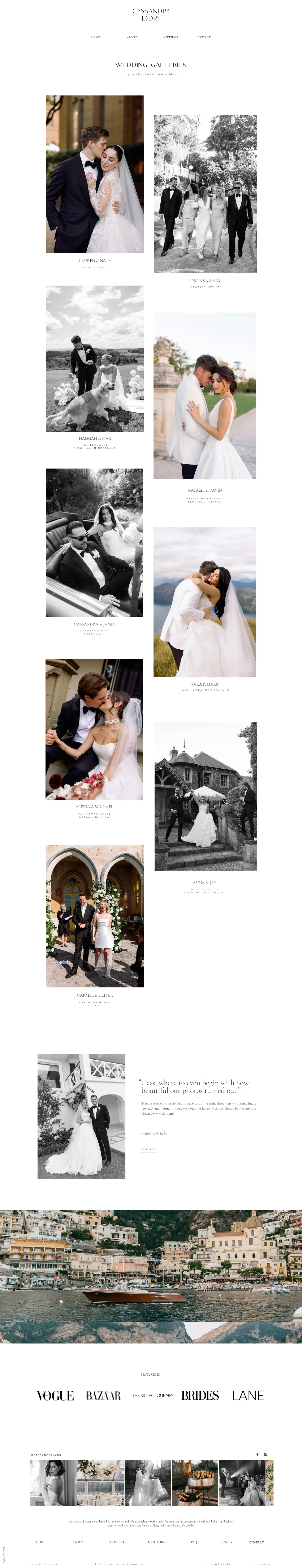 Screenshot of Cassandra Ladru at desktop width