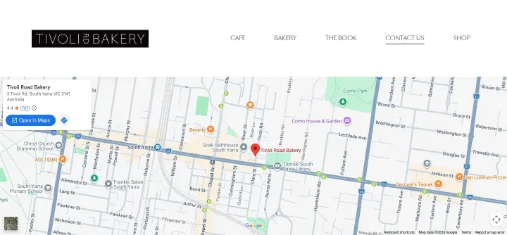 Map & hours on Tivoli Road Bakery