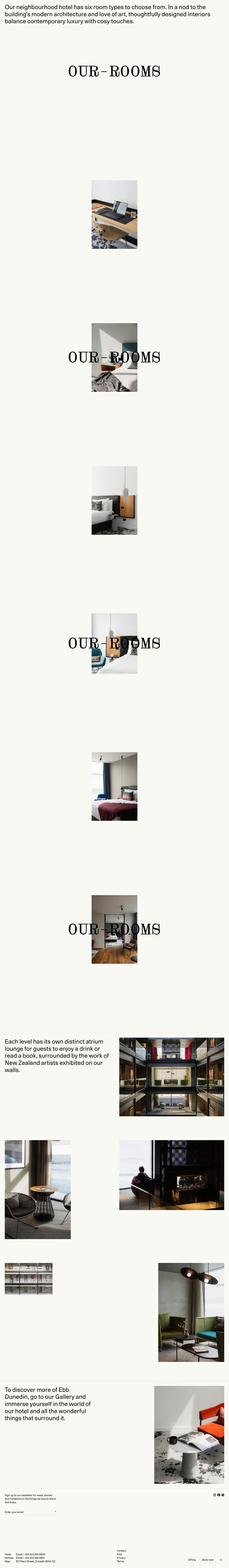 Screenshot of Ebb Dunedin at desktop width
