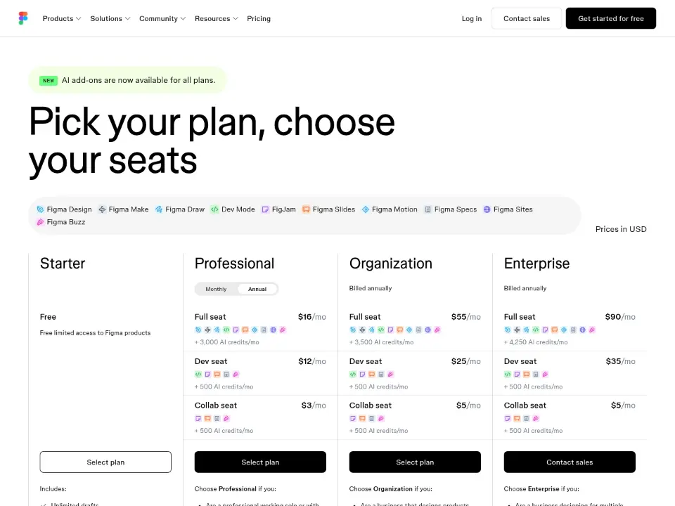 Figma — Pricing