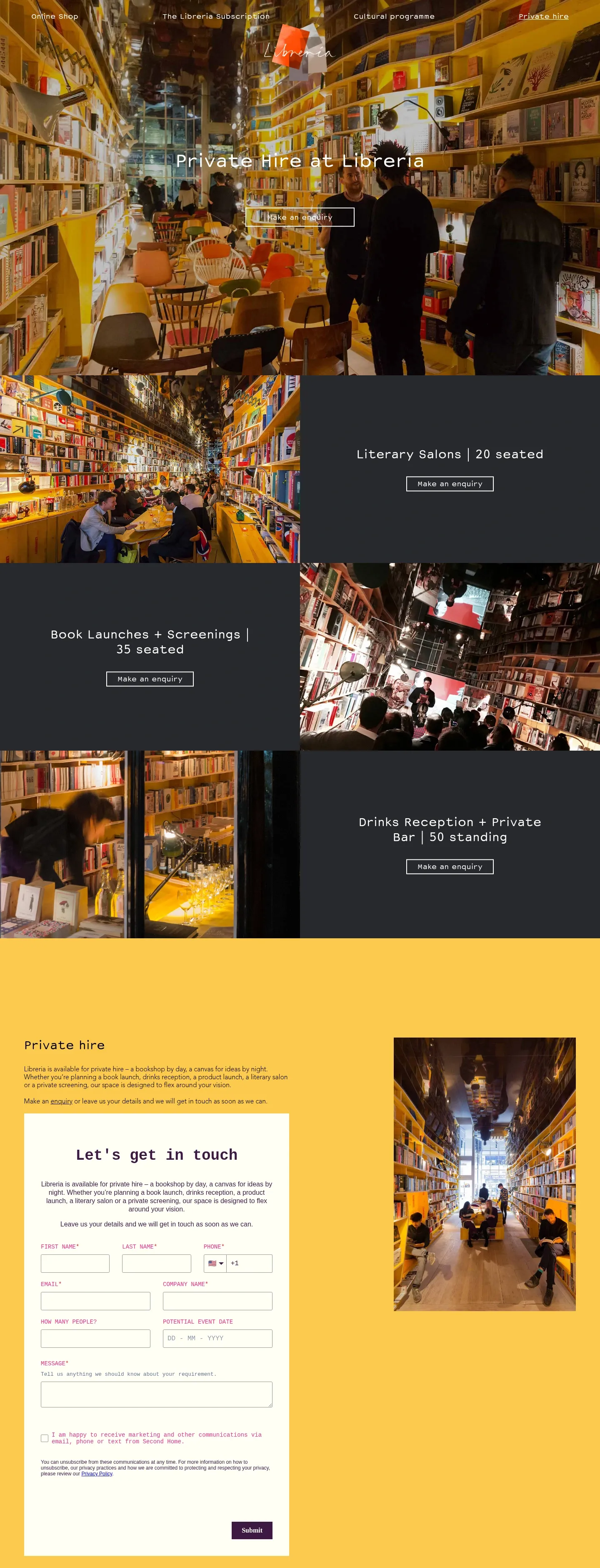 Screenshot of Libreria at desktop width
