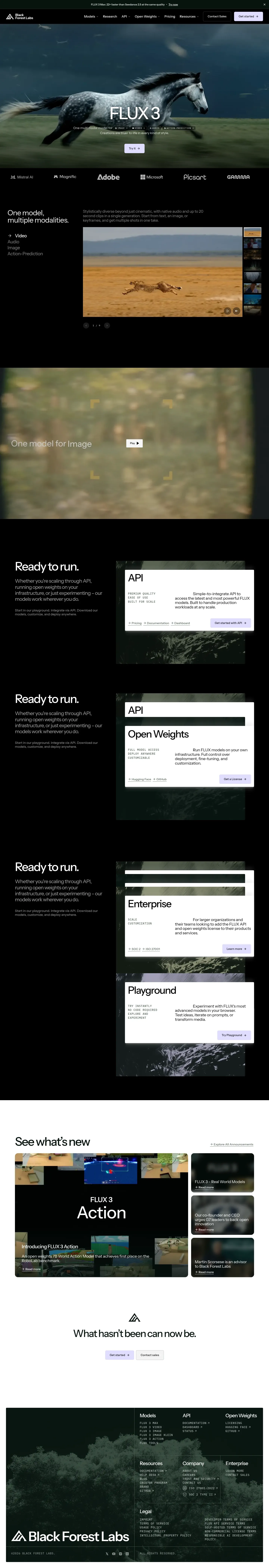 Screenshot of Black Forest Labs at desktop width